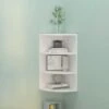 Elegant-Stil Étagère D'angle Murale Blanc 30x31,5x60 Cm Bois D'ingénierie,Montage Facile,9 Kg -VIDAXL || Songmics Soldes 88594989 1