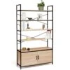 Etagère XL 5 Niveaux Avec Placard DETROIT Design Industriel 170 CM -VIDAXL || Songmics Soldes 88784146 1
