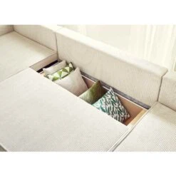 Dellia - Canapé Panoramique En U - 7 Places - Convertible - Avec Coffre - En Velours Côtelé -VIDAXL || Songmics Soldes 88907599 3