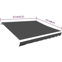 Toile D'auvent Anthracite 350x250 Cm -VIDAXL || Songmics Soldes 89119755 5