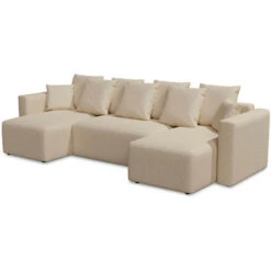 Katharina - Canapé Panoramique En U - 7 Places - Convertible Avec Coffre - En Tissu Texturé -VIDAXL || Songmics Soldes 89375269 3