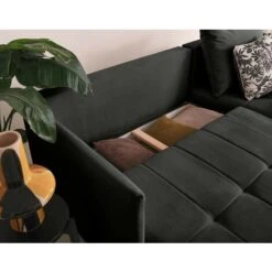 Petra - Canapé D'angle Réversible - Convertible Avec Coffre - 4 Places - En Velours -VIDAXL || Songmics Soldes 89375833 4