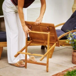 Deuba Table Basse Pliante En Bois D'acacia 46x46cm Table D'appoint Pliable Pour Jardin Terrasse Intérieur Extérieur -VIDAXL || Songmics Soldes 89605447 4