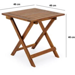 Deuba Table Basse Pliante En Bois D'acacia 46x46cm Table D'appoint Pliable Pour Jardin Terrasse Intérieur Extérieur -VIDAXL || Songmics Soldes 89605447 5
