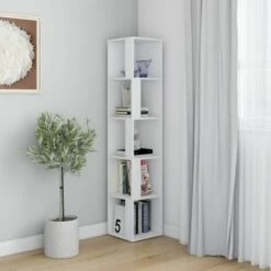 UNIQUEArmoire D'angle Blanc 33x33x164,5 Cm Aggloméré20,9 Kg,Magnifique & Montage Facile17635 -VIDAXL || Songmics Soldes 90111334 3