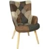 Fauteuil Helsinki Patchwork PU Home Deco Factory -VIDAXL || Songmics Soldes 90270097 1
