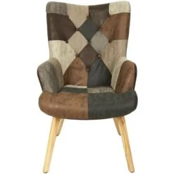 Fauteuil Helsinki Patchwork PU Home Deco Factory -VIDAXL || Songmics Soldes 90270097 4