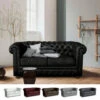 Canapé 2 Places En Similicuir Capitonné Design Chesterfield Couleur: Noir 1 Canapé 2 Places En Similicuir Capitonné Design Chesterfield Couleur: Noir -VIDAXL || Songmics Soldes 9032783 1