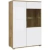 JADEA - Vitrine 2 Portes Style Scandinave Salon/salle à Manger - 132.5x90x41 - 10 Compartiments - Vitrine Double