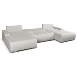 Canapé D'angle Panoramique Convertible En Tissu Beige LEANZA 10 Canapé D'angle Panoramique Convertible En Tissu Beige LEANZA -VIDAXL || Songmics Soldes 90820215 4