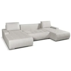 Canapé D'angle Panoramique Convertible En Tissu Beige LEANZA 11 Canapé D'angle Panoramique Convertible En Tissu Beige LEANZA -VIDAXL || Songmics Soldes 90820215 5