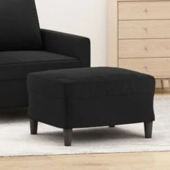 Repose-pied Tabouret Bas Pouf Bout De Canapé Noir 60x50x41 Cm Velours 23693