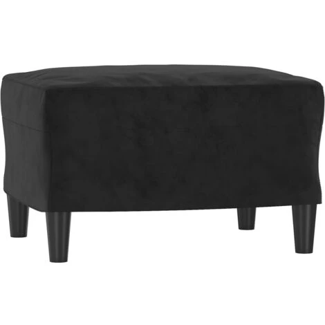 Repose-pied Tabouret Bas Pouf Bout De Canapé Noir 60x50x41 Cm Velours 23693 4 Repose-pied Tabouret Bas Pouf Bout De Canapé Noir 60x50x41 Cm Velours 23693 – Image 2