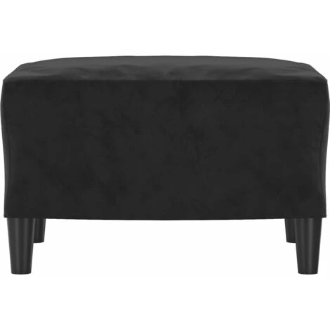 Repose-pied Tabouret Bas Pouf Bout De Canapé Noir 60x50x41 Cm Velours 23693 5 Repose-pied Tabouret Bas Pouf Bout De Canapé Noir 60x50x41 Cm Velours 23693 – Image 3