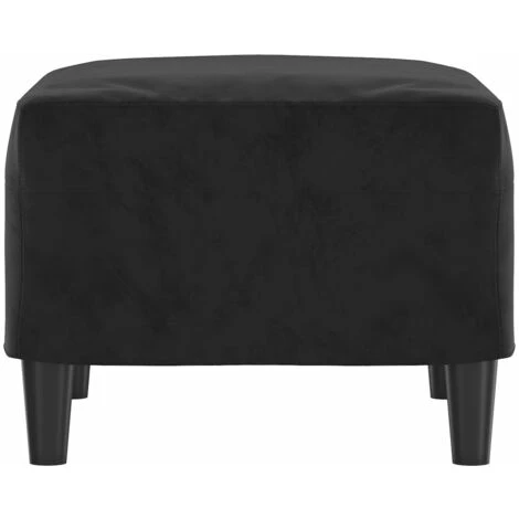 Repose-pied Tabouret Bas Pouf Bout De Canapé Noir 60x50x41 Cm Velours 23693 6 Repose-pied Tabouret Bas Pouf Bout De Canapé Noir 60x50x41 Cm Velours 23693 – Image 4