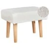 Repose-Pieds Blanc En Bouclettes Et Bois D'Hévéa Banquette Scandinave Takoma -VIDAXL || Songmics Soldes 92279014 1