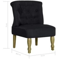 JOLI® Mode Fauteuil De Télévision Salon - Chaise Française Noir Tissu TOP65858 -VIDAXL || Songmics Soldes 92532325 4