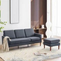 Tissu Art 2nd Génération Accoudoir Américain 3 Personnes Avec Concubine Pédale Intérieur Modulaire Canapé Gris Foncé 1827373cm -VIDAXL || Songmics Soldes 92693260 3