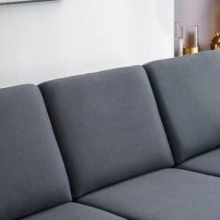 Tissu Art 2nd Génération Accoudoir Américain 3 Personnes Avec Concubine Pédale Intérieur Modulaire Canapé Gris Foncé 1827373cm -VIDAXL || Songmics Soldes 92693260 4