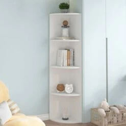 Étagère D'angle Sur Pied Étagère De Rangement - Armoire De Rangement Blanc 40x41,5x180 Cm Aggloméré BV398783 - BonneVie