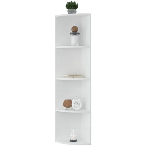 Étagère D'angle Sur Pied Étagère De Rangement - Armoire De Rangement Blanc 40x41,5x180 Cm Aggloméré BV398783 - BonneVie 4 Étagère D'angle Sur Pied Étagère De Rangement - Armoire De Rangement Blanc 40x41,5x180 Cm Aggloméré BV398783 - BonneVie – Image 2