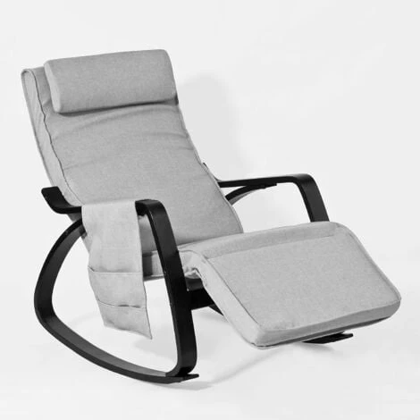 Eponge Plus épais Fauteuil à Bascule Berçante Relax Avec Pochette Latérale Amovible, Rocking Chair Bouleau Flexible FST20-HG SoBuy® 3 Eponge Plus épais Fauteuil à Bascule Berçante Relax Avec Pochette Latérale Amovible, Rocking Chair Bouleau Flexible FST20-HG SoBuy®
