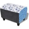Repose-pied Design Avec Patchwork Bleu Et Blanc VidaXL -VIDAXL || Songmics Soldes 930058 1