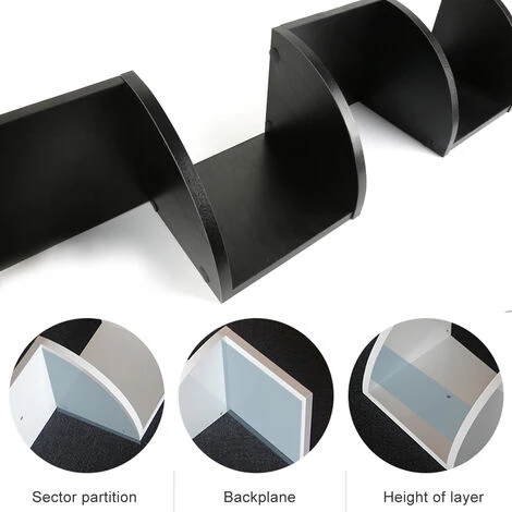 Étagères De Coin Murales,Étagère D'angle 5 Niveaux, Bibliothèque, Basic Storage Shelf, Bureau, Entrée, Chambre, Salon, Noir 5 Étagères De Coin Murales,Étagère D'angle 5 Niveaux, Bibliothèque, Basic Storage Shelf, Bureau, Entrée, Chambre, Salon, Noir – Image 3