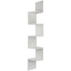 Étagères De Coin Murales,Étagère D'angle 5 Niveaux, Bibliothèque, Basic Storage Shelf, Bureau, Entrée, Chambre, Salon, Blanc -VIDAXL || Songmics Soldes 93886483 3