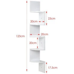 Étagères De Coin Murales,Étagère D'angle 5 Niveaux, Bibliothèque, Basic Storage Shelf, Bureau, Entrée, Chambre, Salon, Blanc -VIDAXL || Songmics Soldes 93886483 4