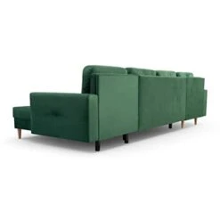 Grand Canapé D'angle XXL En U Panoramique En Lit Convertible Avec Coffre 6/7 Places - En Tissu - Salon & Séjour - 300x137x84 Cm - Carl U Bleu -VIDAXL || Songmics Soldes 94116103 5