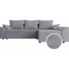 Canapé D'angle Convertible Avec Coffre Vaugirard En Velours Côtelé - 3 Places - Gris -VIDAXL || Songmics Soldes 94116883 1