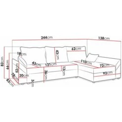 Canapé D'angle Convertible Avec Coffre Vaugirard En Velours Côtelé - 3 Places - Gris -VIDAXL || Songmics Soldes 94116883 3