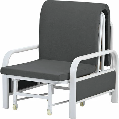 Fauteuil Convertible Canapé-Lit - Chaise Longue Rembourrée, Canapé-Lit Pliable, 1 Place, Pour Bureau À Domicile - Noir 5 Fauteuil Convertible Canapé-Lit - Chaise Longue Rembourrée, Canapé-Lit Pliable, 1 Place, Pour Bureau À Domicile - Noir – Image 3