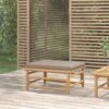 Repose-Pieds Pour Jardin Ou Salon - Tabouret Pouf Avec Coussin Taupe Bambou BV242684 - BonneVie -VIDAXL || Songmics Soldes 94934351 1