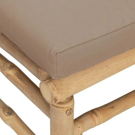 Repose-Pieds Pour Jardin Ou Salon - Tabouret Pouf Avec Coussin Taupe Bambou BV242684 - BonneVie 6 Repose-Pieds Pour Jardin Ou Salon - Tabouret Pouf Avec Coussin Taupe Bambou BV242684 - BonneVie – Image 4