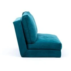 Grand Fauteuil Convertible 2 Places Multipositions Velours Bleu Canard Talya 120 Cm -VIDAXL || Songmics Soldes 95042226 3