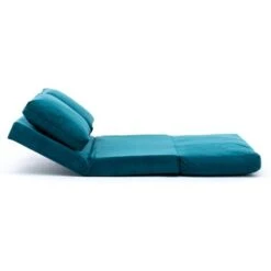 Grand Fauteuil Convertible 2 Places Multipositions Velours Bleu Canard Talya 120 Cm -VIDAXL || Songmics Soldes 95042226 5