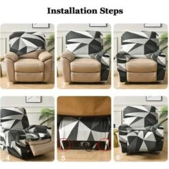 Housse De Fauteuil Relax 1 Place Extensible En Velours Ultra Doux, 4 Pièce Housse De Fauteuil Inclinable électrique Avec Poche Latérale, Antidérapant, Amovible Et Lavable -VIDAXL || Songmics Soldes 95831709 4