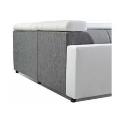 Grand Canapé D'angle Panoramique Convertibles 6/7 Places Tissu + Simili Cuir Cobby U (Marron, Canapé D'angle Gauche) -VIDAXL || Songmics Soldes 95977819 4