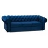 Canapé En Lit Convertible Chesterfield 3 Places Relax Droit - En Tissu (Velours), Pieds En Bois - Salon & Séjour - Avia (Bleu Marine) -VIDAXL || Songmics Soldes 95978087 1