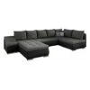 Grand Canapé D'angle XXL En U Panoramique Lit Convertible Avec Coffre 6/7 Places - En Tissu Et Simili Cuir - Salon & Séjour - JORMANI (Gris Foncé +Noir (Berlin 02+ Soft 11), Gauche) -VIDAXL || Songmics Soldes 96253230 1