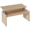 LÚZETE - TABLE BASSE RELEVABLE EN CHÊNE CANADIEN 102 CM SYLVIE -VIDAXL || Songmics Soldes 96275615 1