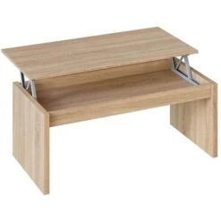 LÚZETE - TABLE BASSE RELEVABLE EN CHÊNE CANADIEN 102 CM SYLVIE