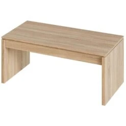 LÚZETE - TABLE BASSE RELEVABLE EN CHÊNE CANADIEN 102 CM SYLVIE -VIDAXL || Songmics Soldes 96275615 4