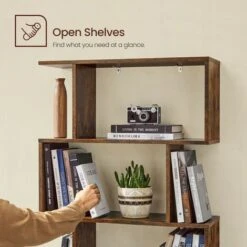 VASAGLE Bibliothèque Contemporain, Étagère à 6niveaux, Meuble De Rangement, Cloison Séparateur, Pour Salon, Chambre, Bureau,Brun Rustique Par SONGMICS LBC61BX -VIDAXL || Songmics Soldes 96680963 3