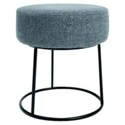 Tabouret En Tissu Gris Chine 36x36x40 Cm.