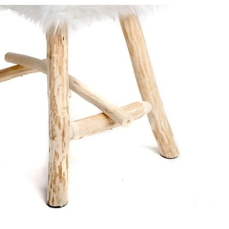 Tabouret Avec Fourrure 34x20x35 Cm 4 Tabouret Avec Fourrure 34x20x35 Cm – Image 2