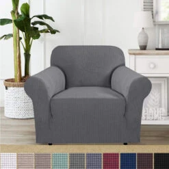 Housse De Canapé Extensible, Protection Des Meubles, Housse De Canapé Souple Avec Fond élastique, Polaire à Carreaux (gris Clair, 90x140cm) -VIDAXL || Songmics Soldes 97535898 4