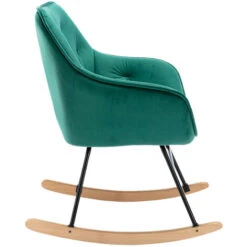 Fauteuil à Bascule Confortable Fauteuil En Velours Pour Le Salon émeraude 10 Fauteuil à Bascule Confortable Fauteuil En Velours Pour Le Salon émeraude -VIDAXL || Songmics Soldes 97891482 4